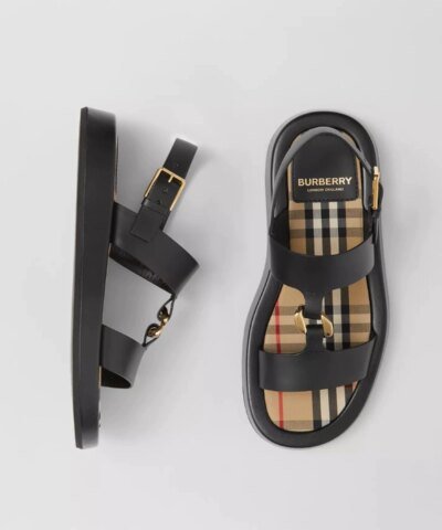 Burberry Women's Chain-link Detail Leather Sandals