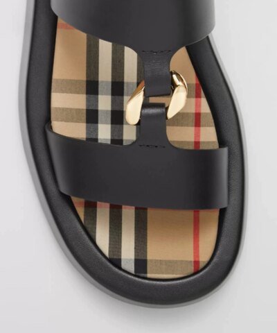 Burberry Women's Chain-link Detail Leather Sandals