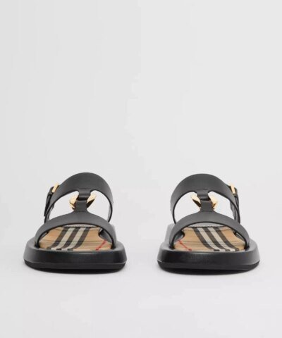 Burberry Women's Chain-link Detail Leather Sandals