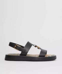 Burberry Women's Chain-link Detail Leather Sandals