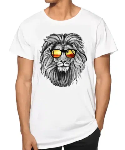 Men's Lion 3D Print Cotton T-Shirt