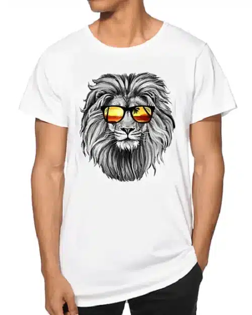 Men's Lion 3D Print Cotton T-Shirt