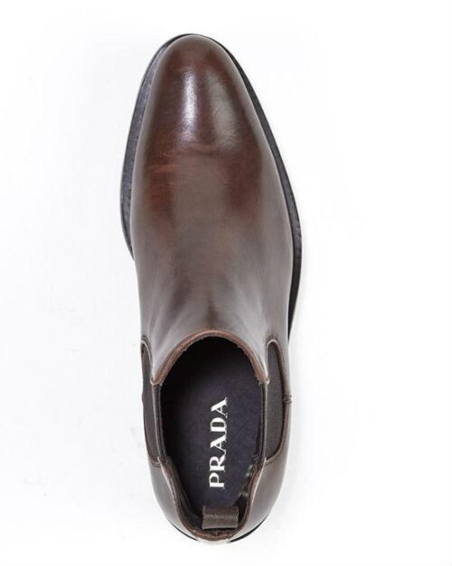 Prada Leather Lug Chelsea Boots