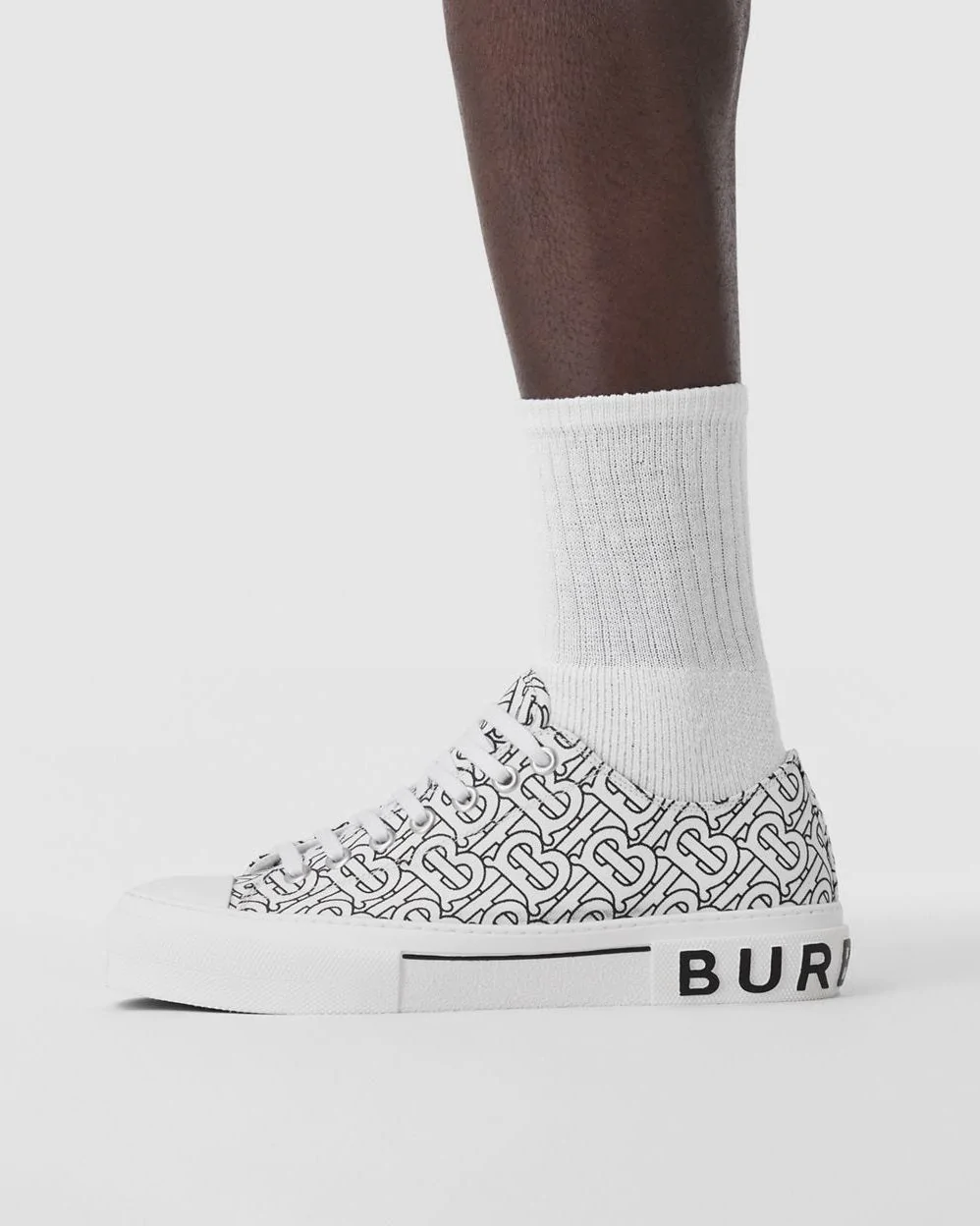 Burberry Men's Monogram Print Cotton Sneakers