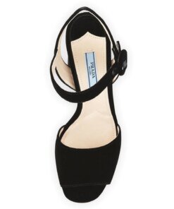 Prada Velvet Platform Block-Heel Sandal