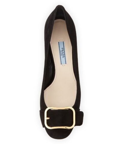 Prada Suede Buckle-Toe 55mm Pump