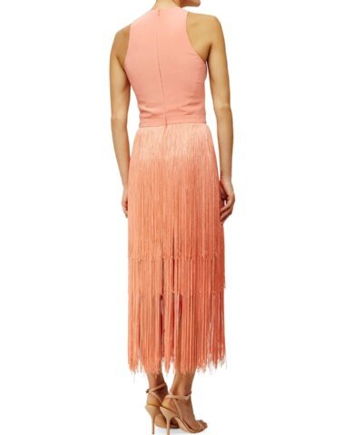 Tamara Mellon Sleeveless Fringe Column Dress, Sunset