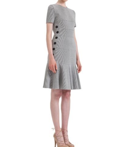 Akris Punto Women's Gray Short-sleeve Ribbed Jersey Dress