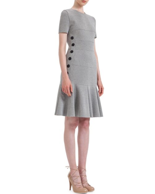 Akris Punto Women's Gray Short-sleeve Ribbed Jersey Dress