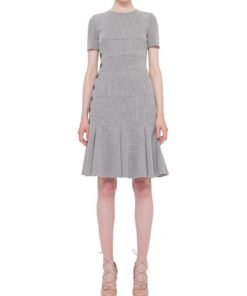 Akris Punto Women's Gray Short-sleeve Ribbed Jersey Dress