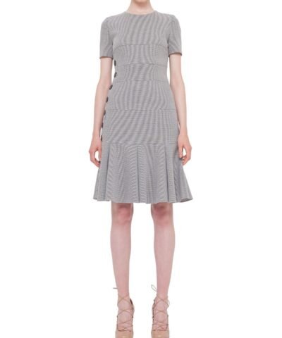 Akris Punto Women's Gray Short-sleeve Ribbed Jersey Dress