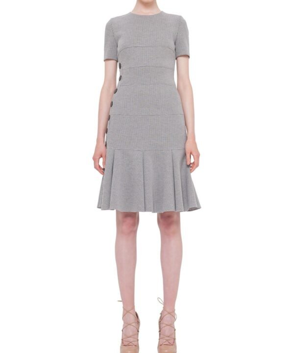 Akris Punto Women's Gray Short-sleeve Ribbed Jersey Dress