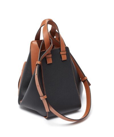 Loewe Hammock Small Leather Shoulder Bag In Black Brown