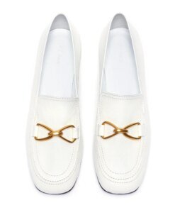 By Far Black Lino 35 Leather Loafers