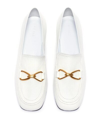 By Far Black Lino 35 Leather Loafers