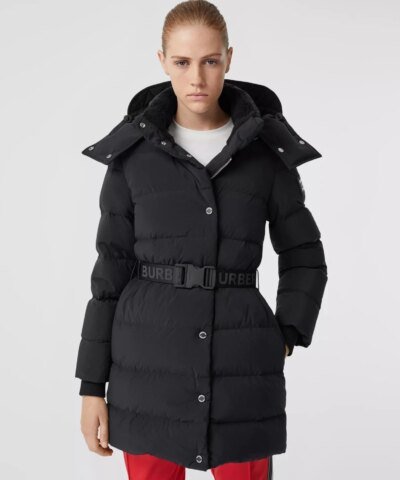 Burberry Detachable Hood Belted Puffer Coat
