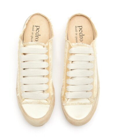 Pedro Garcia ‘Pate' Lace Up Cut Out Heel Satin Sneaker