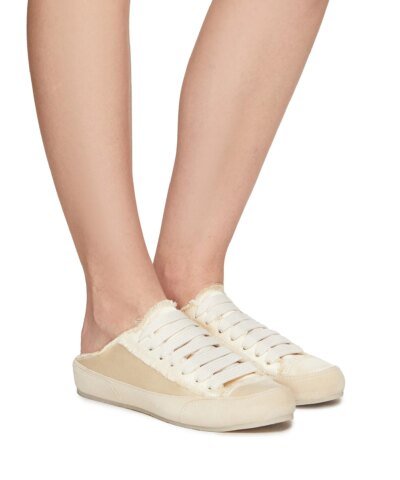 Pedro Garcia ‘Pate' Lace Up Cut Out Heel Satin Sneaker