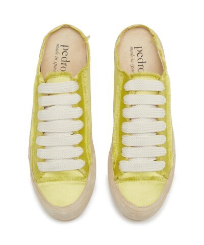 Pedro Garcia ‘Pate' Lace Up Cut Out Heel Satin Sneaker