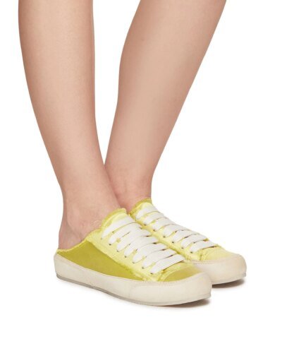 Pedro Garcia ‘Pate' Lace Up Cut Out Heel Satin Sneaker