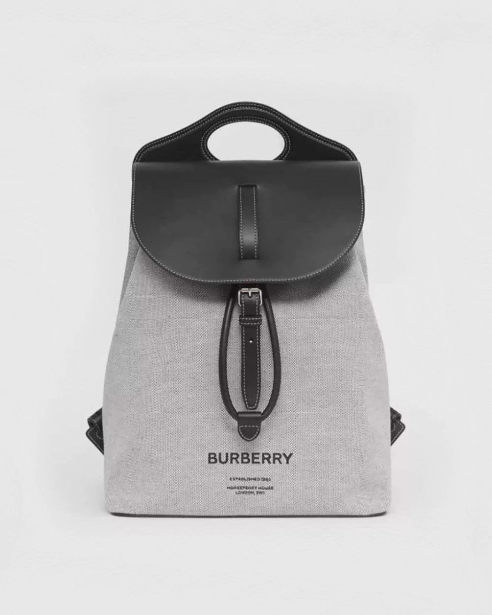 Burberry Horseferry Print Canvas and Leather Pocket Backpack