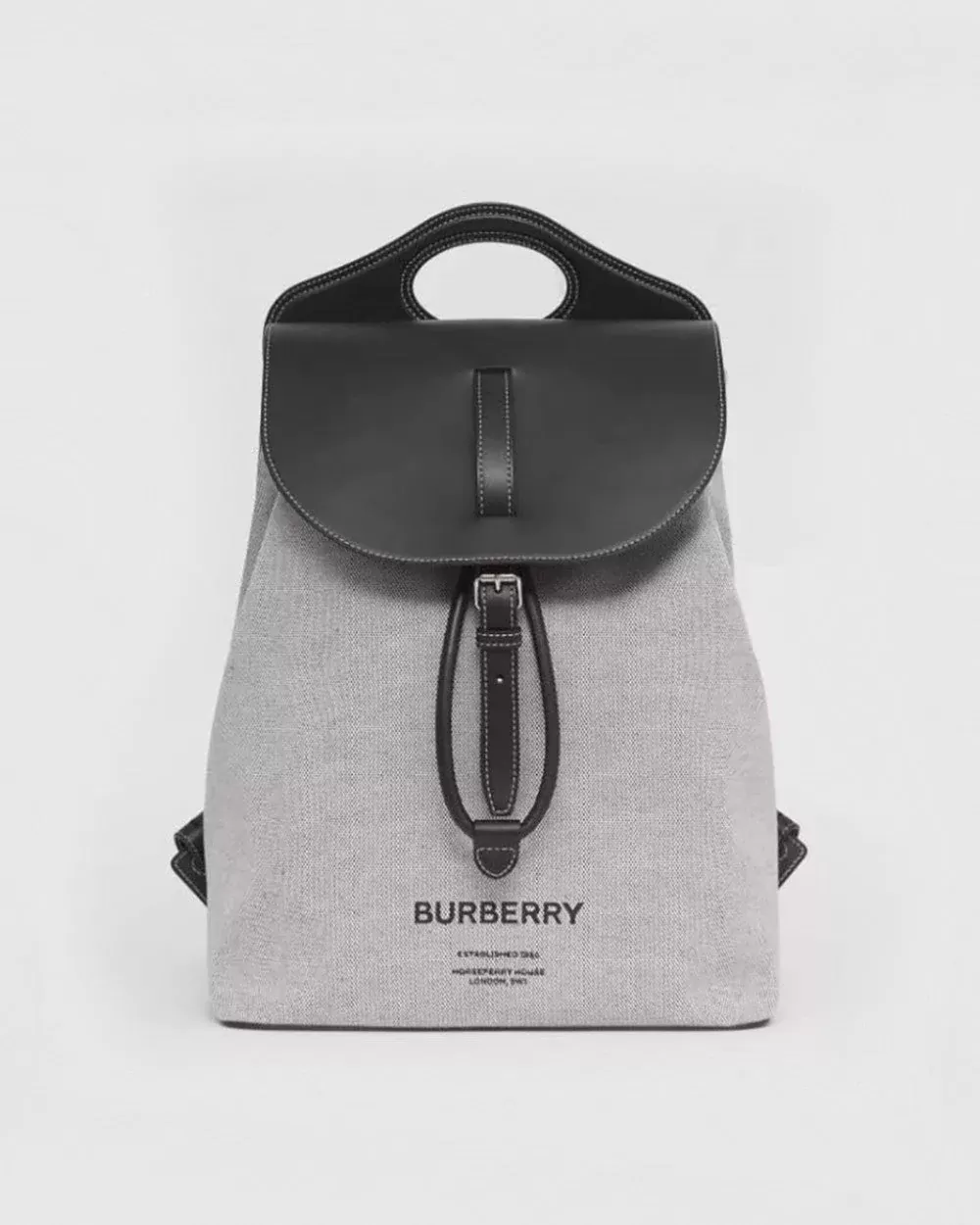 Burberry Horseferry Print Canvas and Leather Pocket Backpack