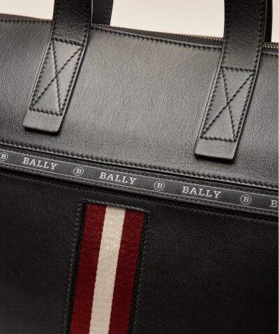 Bally Henda Leather Business Bag In Black