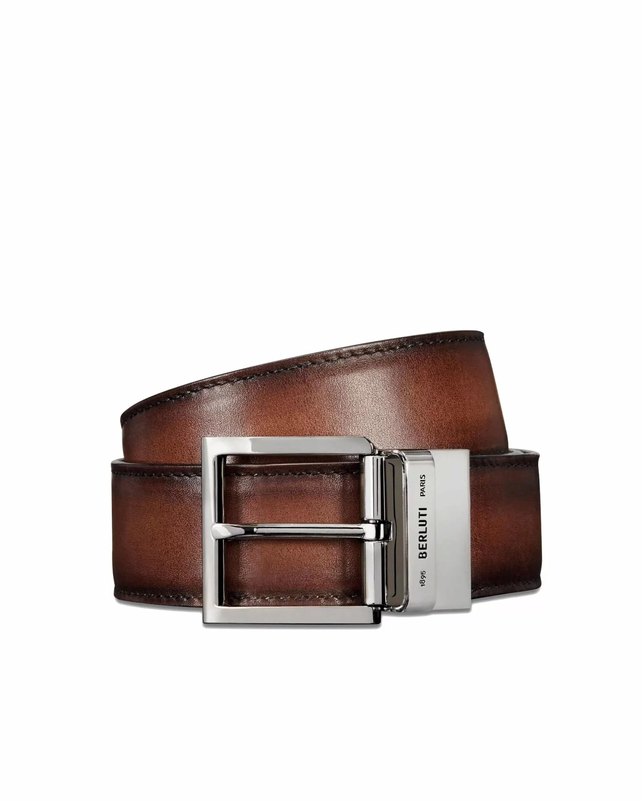 Berluti Signature Canvas and Venezia Leather 35 mm Belt