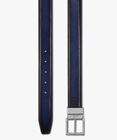 Berluti Signature Canvas and Venezia Leather 35 mm Belt