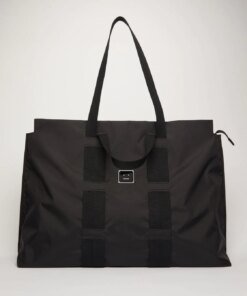 Acne Studios Logo Plaque Tote Bag Black