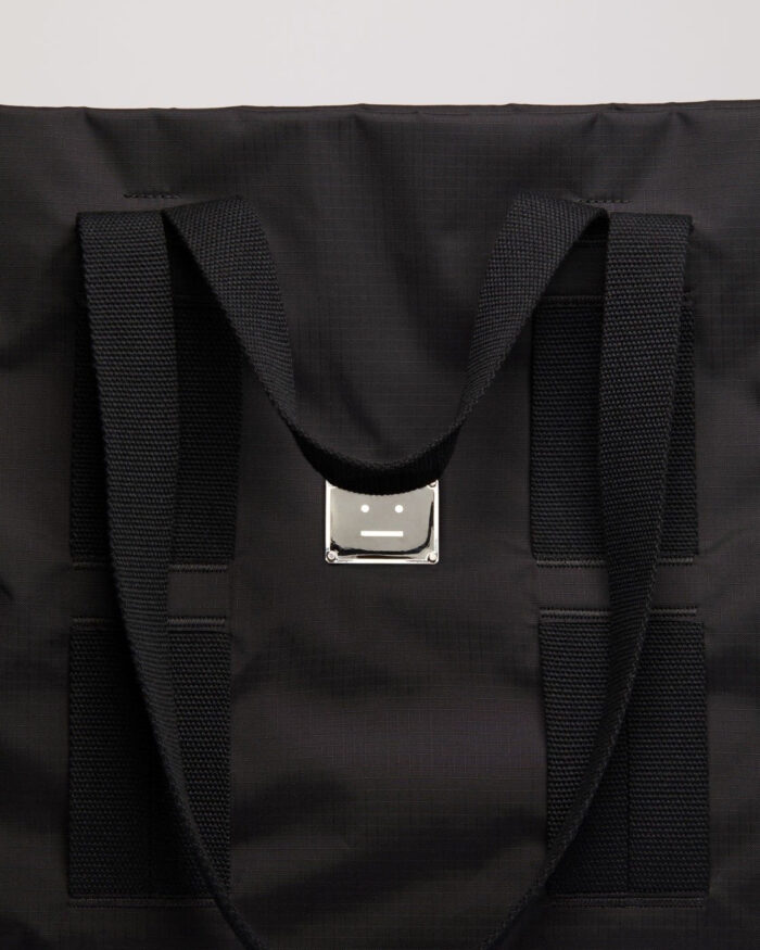 Acne Studios Logo Plaque Tote Bag Black