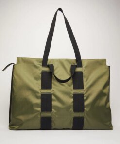 Acne Studios Logo Plaque Tote Bag Khaki Green