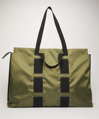 Acne Studios Logo Plaque Tote Bag Khaki Green