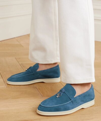Loro Piana Summer Charms Walk Suede Loafers