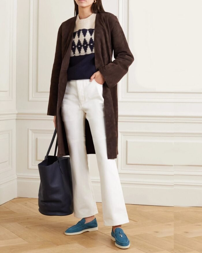 Loro Piana Summer Charms Walk Suede Loafers