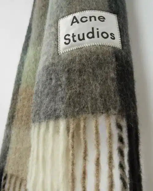 Acne Studios Multi Check Scarf Green/Grey/Black