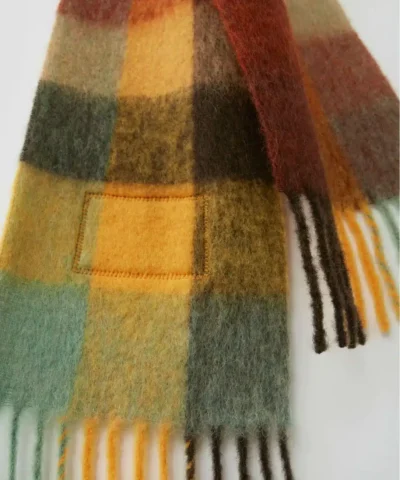 Acne Studios Multi Check Scarf Brown/Yellow/Green
