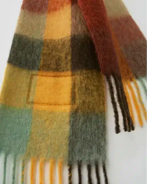 Acne Studios Multi Check Scarf Brown/Yellow/Green