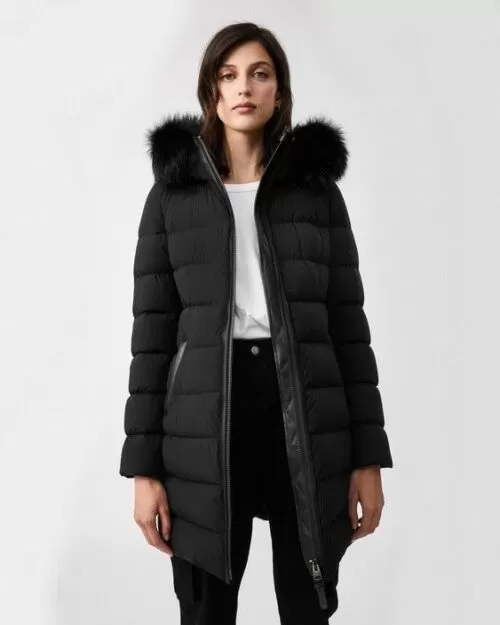 Mackage Calla Down Coat With Removable Silverfox Fur Trim