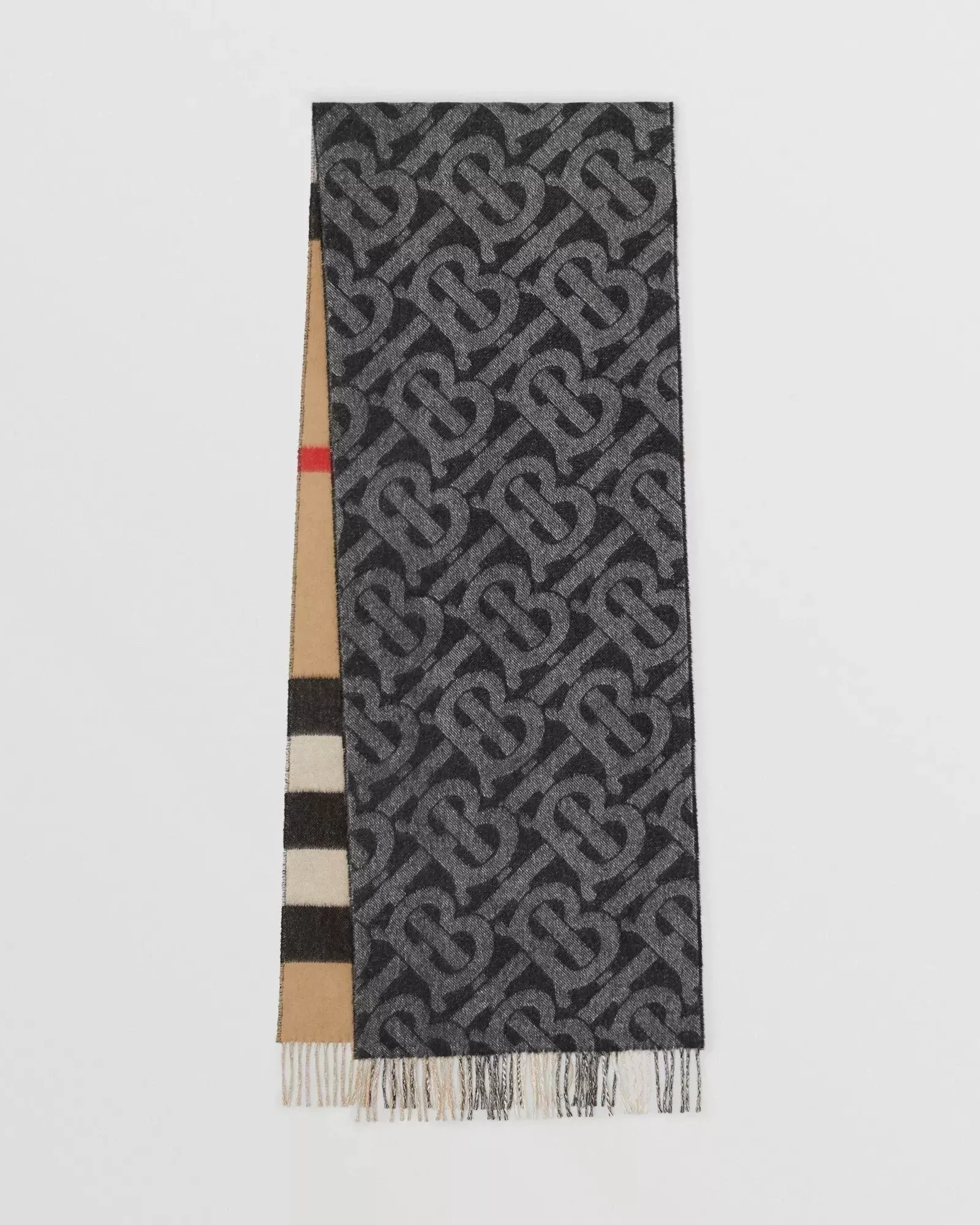 Burberry Reversible Check and Monogram Cashmere Scarf