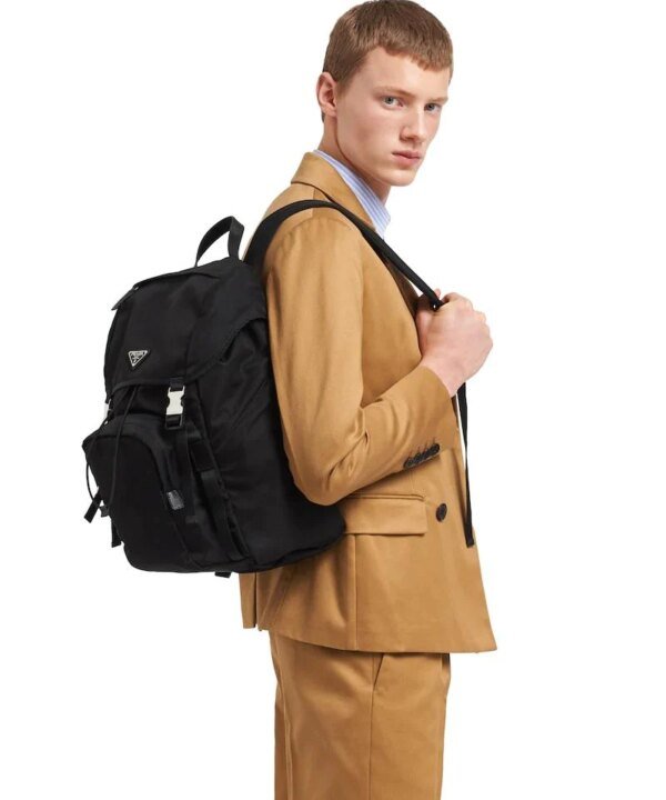 Prada Nylon and Saffiano Leather Backpack