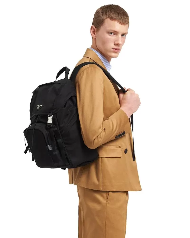 Prada Nylon and Saffiano Leather Backpack