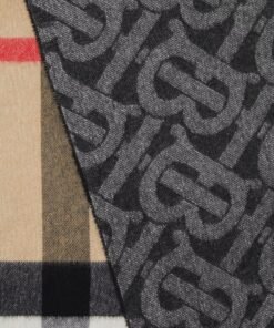Burberry Reversible Check and Monogram Cashmere Scarf