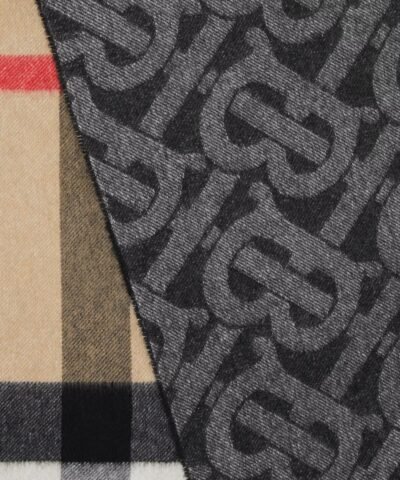 Burberry Reversible Check and Monogram Cashmere Scarf
