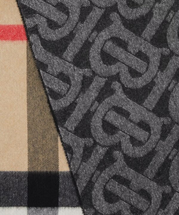 Burberry Reversible Check and Monogram Cashmere Scarf