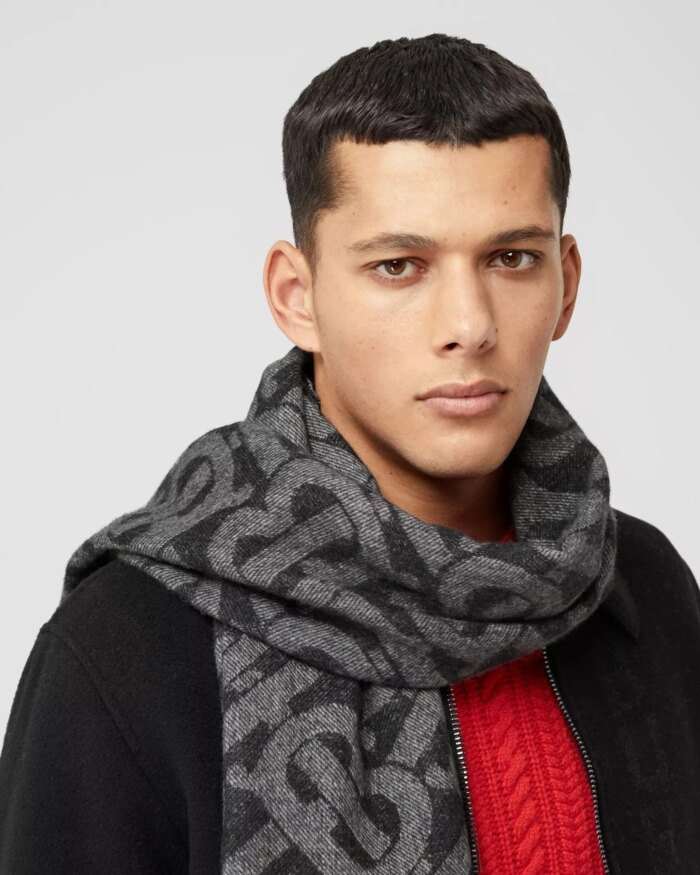 Burberry Reversible Check and Monogram Cashmere Scarf