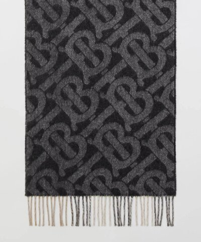 Burberry Reversible Check and Monogram Cashmere Scarf