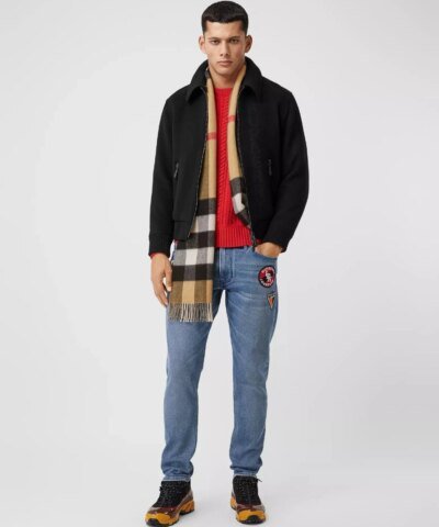 Burberry Reversible Check and Monogram Cashmere Scarf