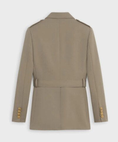 Celine Military Jacket In Diagonal Wool