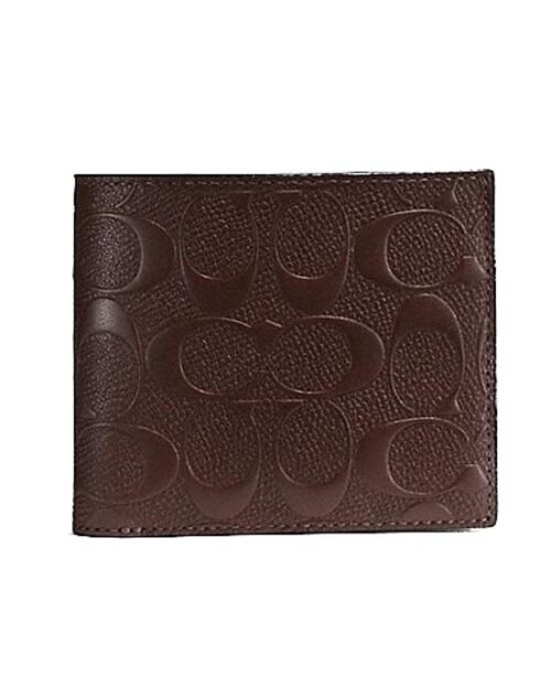 Coach F75371 Compact ID Wallet in Signature Crossgrain Leather